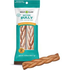 | Better Bully Vegan Dog Chews 2ct Large | Long Lasting Chew | Hypoallergenic Allergy- Friendly Plant-Based | Made in USA
