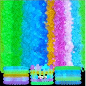 Pony Beads Glow in The Dark 1000pcs Neon Beads and 104pcs 6x6mm Square Letter Beads Bracelet Beads 9mm Luminous Bulk Beads for Hair Braiding, Colored UV Beads for Crafts Kandi Beads Kit