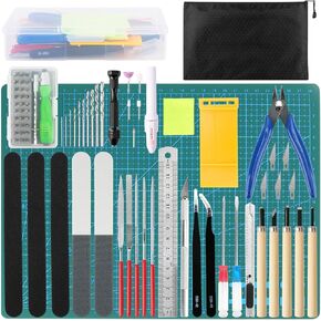 Gundam Tool Kit, 82 Pcs Professional Model Tool Kit for Gundam, Modeling Tools for Plastic Models, Model Car Kit for Adults, Model Building Tools Hobby Tools Craft Set for Repairing and Fixing