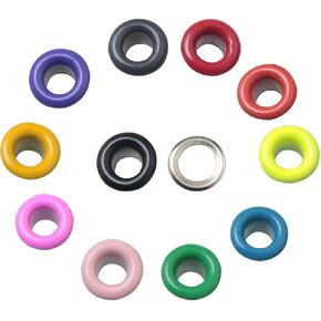 WHYHKJ 450PCS Colorful Round Metal Eyelets Inner Diameter 3mm Craft Leather Hot Small Holes Perforation Circle Hanger Box Protection Hollow Circle Used for Clothing Belt Hat Jeans