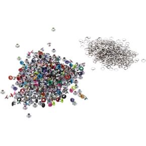 BYOBYO 400 Sets Metal Eyelets, 3mm Mixed Colors Round Eyelet Grommets with Washers for Scrapbooking, Card Making,Crafts DIY,Shoes,Clothes,Bags