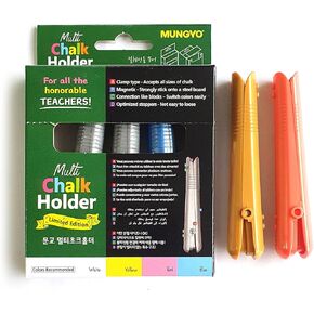 LENITH Chalk Holders / 5 Pieces Colorful Plastic Chalk Clips,B lackboard Adjustable Set for Teachers School Office Board 5 Count (Pack of 1)