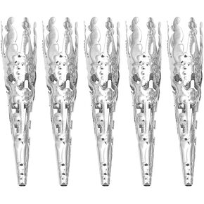 Bead Caps for Jewelry Making 100pcs Bead Caps Style Iron Long Cones Metal Filigree Bead End Caps Spacers for Tassel Jewelry DIY Craft Making (Silver)