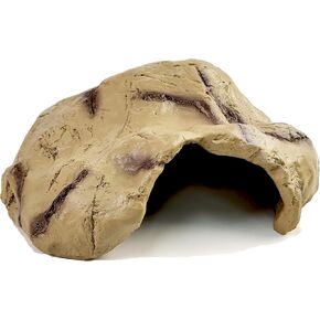 Woyrise Reptile Hide Simulation Rock Cave Snake Hides and Caves Gecko Hideouts Terrarium Habitat Decor for Lizards Chameleons Frogs Turtles Spiders Scorpions Hermit Crab (Medium)