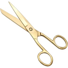 NatSumeBasics 7" Small Gold Scissors Craft Tailor Fabric Brass Scissors All Purpose Stainless Steel Professional Dressmaker Shears for Desk School Office Home (Gold)