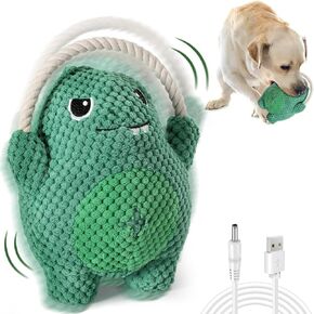 CiyvoLyeen Interactive Dog Toys for Boredom Active Moving Dinosaur Plush Dog Toy Bouncing Automatic Rolling Ball Chew Toy for Puppy Doggie Small Medium Large Breeds