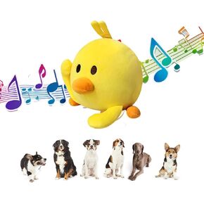 Rechargeable Interactive Dog Toys for Small Medium Large Dog, Active Moving Pet Plush Toy for Dogs, Washable Vibrating Dog Toy to Keep Them Busy, Crazy Chicken Dog Toy with Music(Duck)