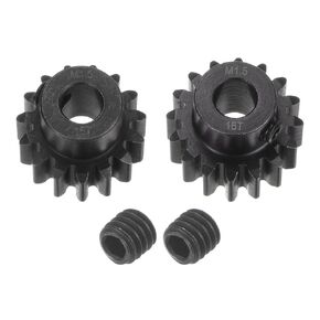 UXCELL MOD 1.5 PINION GEAR SET 8MM RAMFT 15T 16T MOTOR GEARS HANDERED STEEL PINION GEAR لـ RC CAR (2PCS)