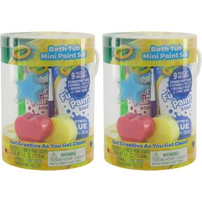 Crayola Taste Beauty Mini Paint Set, 3 Stampers, 3 Finger Paint Soaps, Paintbrush, and Palette, Pack of 2