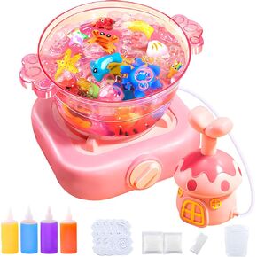 Magic Water Elf Toy Kit,Aqua Fairy Water Gel Kit with Hot Pot Toy 4 Colors Magic Gel 6 Animal Molds,Creative Arts&Crafts for 3-8 Year Old Children Boys Girls