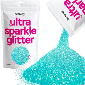Glitter Emerald Green Holographic Ultra Sparkle Sequins Nail Face Festival Christmas Halloween Makeup Chunky 100g / 3.5oz
