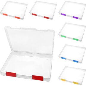 cobee 6 Pack Plastic A4 File Box, Clear Scrapbook Paper Storage Magazine Protectors for Collectors A4 File Box Paper Organizers Holder Office Document Holder Plastic Board Game Storage