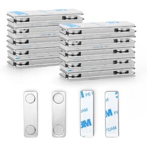 12-Pairs Magnetic Picture Hanging Strips, Magnetic Fixator Removable and Damage Free, Adhesive Strips for Frame Hanging and Home Decorations