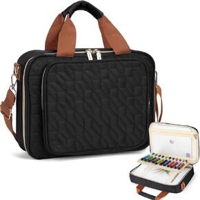 Wanlvhu Bible Cover for Women Men, Large Bible Case Bible Bag with Handle and Shoulder Strap, Bible Carrying Case with Zipper Pocket/Detachable Pen Slot for Bible Gift (Black)