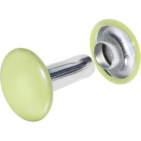 ONLYKXY 100pcs Light Yellow Metallic Leathercraft Rivets Double Cap 8MM/0.31inch Rivet Bottom Snaps for Shoes, Bags,Clothes，Craft and Keychains Leather Rivet Set