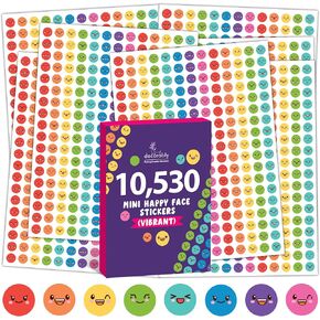 10،530 ملصقات Happy Face للأطفال - 45 ورقة ملصقات صغيرة للأطفال مخطط مكافأة ، وأنشطة الفصل الدراسي ، والتعزيز الإيجابي ، والفنون والحرف اليدوية ، والخردة ، والهدية