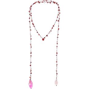 AeraVida Trendy Wrap Around Layers of Simulated Turquoise, Seashell, and Mixed Stones on Cotton Rope Lariat Style Beaded Long Necklace