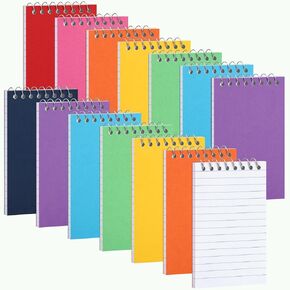 LABUK 16 Pack Small Notepads, 3x5 Pocket Notebook Memo Pads, 8 Colors Lined Small Spiral Notebook 50 Sheets for Home, Office, School
