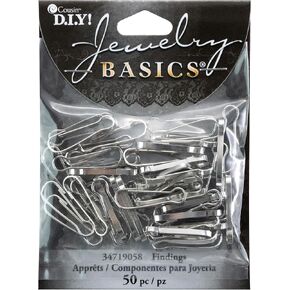 Cousin Jewelry Basics Lanyard Hook, Silver, 50-Piece