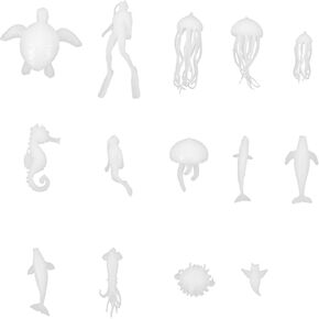 ARTIBETTER Mini Resin Fillers Model Kit 3D Epoxy Resin Mold Miniature Ocean Animal Figurines Micro Landscape Accessories for DIY Craft Jewelry Making