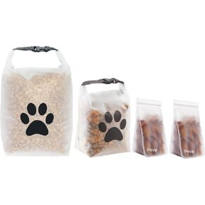 (re)zip 4-piece Pet Food Storage Kit | Large 40-Cup Bag, 14-Cup Bag & 2 Free Bully Stick Bags| Food-Grade, Pet-Safe, Keeps Kibble and Treats Fresh for Home, Camping & Travel