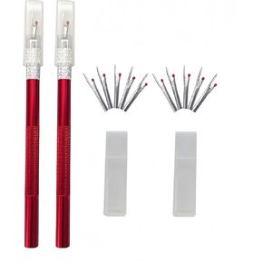 Wonafa 2 Sets Sewing Seam Rippers,10 Pcs Metal Seam Ripper Set Seam Cutter with Replacement Blade for Sewing Crafting Removing Embroidery Hems Sewing Tools (Red)