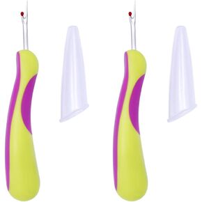 TEHAUX 2pcs Seam Rippers, Stitch Remover Thread Ripper Ergonomic Grip Stitch Unpicker Kit, Stainless Steel and Plastic, Sewing Tools for Crafting Removing