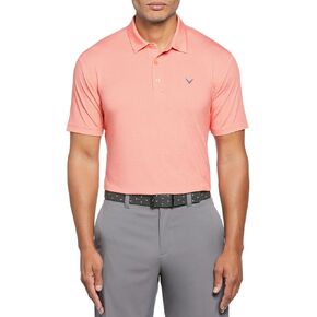 Callaway Men's Performance Short Sleeve Golf Polo (Medium, Caviar Stripe)