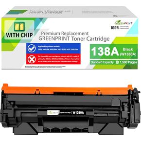 【 with CHIP 138A W1380A Compatible Toner Cartridge Black Standard Capacity 1500 Pages for H P Pro 3001dw 3001fdw MFP 3101fdw Doesn't Work with H P+ 3001dwe 3001fdwe 3101fdwe Printer
