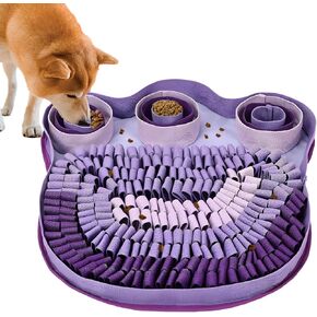 Snuffle Mat Pet Dog Feeding Mat, Interactive Sniff Mat, Slow Feeder Dog Treat Mat, Dog Puzzle Toys for Training and Stress Relief Encourages Natural Foraging Skills, Non-Slip,Portable, Durable, Purple