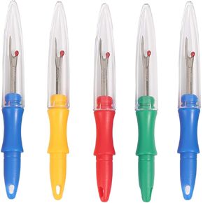 5pcs 3.6inches Stitch Eraser Thread Cutter, for Sewing Crafting Thread Removing,Seam Ripper,Small Clothes Tag Remover Seam Ripper,Plastic Seam Ripper Thread Stitch Remover Tool，Sewing Notion(4 Colors)