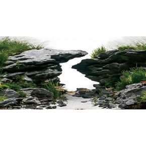 AWERT 24x12 inches Viewing Stone Fish Tank Background River Bed & Lake Aquarium Background Seaweed Aquarium Vinyl Background