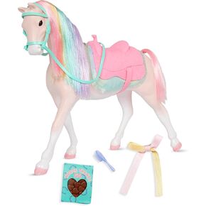 Glitter Girls – 14-inch Toy Horse – Rainbow Mane & Pink Tail – Removable Saddle, Blanket & Brush – Doll Horse Accessories – Kids 3 Years + – Twinkle, Large