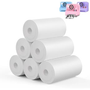 Kids Instant Print Camera Paper - 6 Rolls, 57x30mm Thermal Paper for DIY Drawing & Coloring - Compatible with Kids' Instant Cameras, Prints Up to 720 Photos