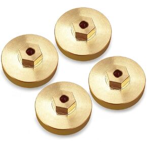 Brass Wheel Fittings Weights,7mm Wheel Hex Hub Fit for 1/24 Rc Crawler Axial Axi90081 Scx24 Upgrades Parts,4-Pack.