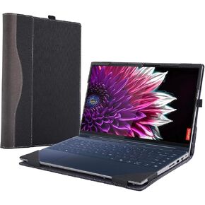 Laptop Case Cover for Lenovo Yoga 9i 2-in-1 14" Gen 9 & Yoga 9 2-in-1 14IMH9 [Not Other Models] Notebook Sleeve Computer Bag Protective PU Shell Accessories with Heat Dissipation Hole (Black)