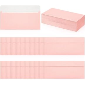 TAOBARY 200 PCS #10 مظاريف وردية فاتحة حجم الرسالة ذاتية لاصقة عيد الحب مظاريف عمل لفحص المكتب رسالة إرسال الفواتير البريدية يوم الزفاف 4 × 9 بوصة