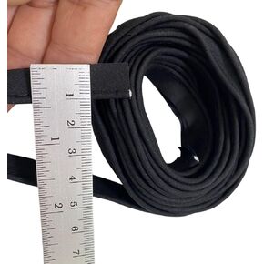 Piping Bias Tape 1/2 Inch 5 Yard Polyester for Sewing Craft Binding Tape Hemming Sewing Seaming Piping Quilting Clothing Accessories Wrapping Crafts Cord Trim (Black)