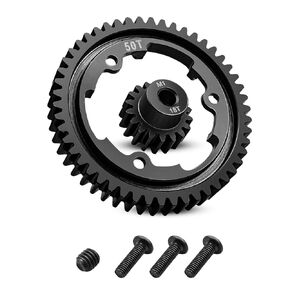 50T Hardened Steel Spur Gear with 18T Motor Pinion Gear Fit for Traxxas 1/5 X-Maxx 1/7 XO-1 1/10 Maxx/E-Revo 2.0 VXL Replace 6448