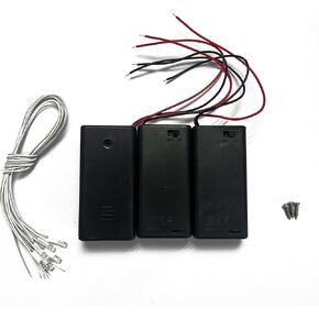 Kisoy DIY House Accessory for Dollhouse Miniature-3 PCS AA Battery Packs with 6 PCS LED Light Wires
