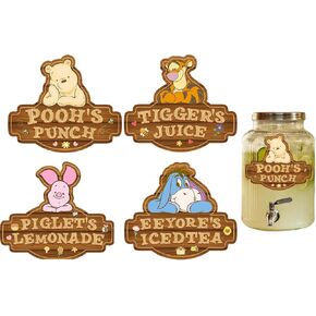 8 PCS Winnie Baby Shower Decorations-Drink Label for The Pooh Baby Shower Decorations- Pooh Birthday Decorations- Winnie Gender Reveal Decorations-Party Decorations