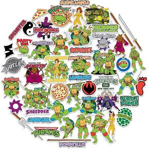 Teenage Mutant Ninja Turtles Sticker Pack Die Cut Vinyl Large Deluxe TMNT Stickers Variety Pack - Laptop, Water Bottle, Scrapbooking, Tablet, Skateboard, Indoor/Outdoor - Set of 50
