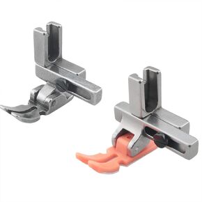2PCS Sewing Machine 3 in 1 Presser Feet Plastic Metal One Each Flatbed Sewing Machine Left and Right Single Side Presser Feet Sewing Machine Flat Presser Feet Universal for Sewing Projects