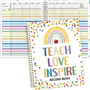 Teacher Record Book Grade Book Gradebook Logs Student Checklists Spiral Bound Teacher Supplies for Classroom 8.5X11 inch