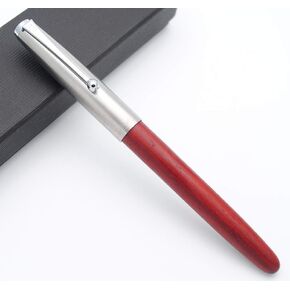 JINHAO 51A Wooden Fountain Pen Steel Cap (Rosewood, Extra Fine Nib 0.38mm)