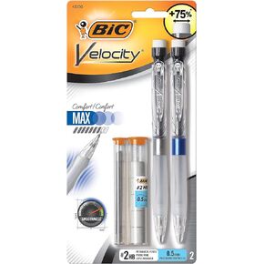 BIC Velocity Max Mechanical Pencils, 0.5mm, 2/Pk