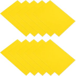 PATIKIL Down Jacket Repair Patch 4" x 8", 10 Pack Self Adhesive Nylon Fabric Patch for Tent Clothes Outdoor Camping Gear, Yellow