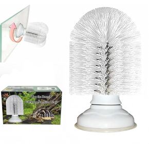 Turtle Brush with Suction Cup,Turtle Tank Decor,Screw The Upgraded Turtle Scrub Brush Tightly on The Glass,It is Not Easy to Fall Off and Slide,Helping The Turtle Remove Dirt on The Back and Abdomen.