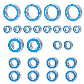 24Pcs/lot Rubber Sealed Chrome Steel Complete Blue Ball Bearing Kit for 1/10 Team Associated RC10 B6.1 RC Crawler Car