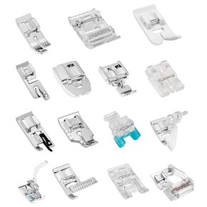 15-Piece Sewing Machine Presser Foot Set for Low Shank Snap-On Singer, Brother, Janome, Juki, Babylock, Elna, Kenmore, White, Necchi, Simplicity, New Home, Euro-Pro, and More